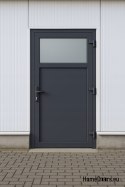 PVC TECHNICKÉ VENKOVNÍ DVEŘE 90X205 CM ANTRACITOVÉ PRAVÉ