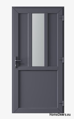 PVC TECHNICKÉ VENKOVNÍ DVEŘE 90X205 CM ANTRACITOVÉ PRAVÉ