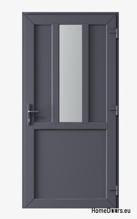 PVC TECHNICKÉ VENKOVNÍ DVEŘE 90X205 CM ANTRACITOVÉ PRAVÉ