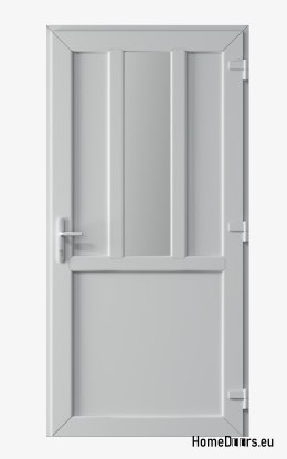 PVC TECHNICKÉ VENKOVNÍ DVEŘE 90X205 cm BÍLÁ PRAVÁ