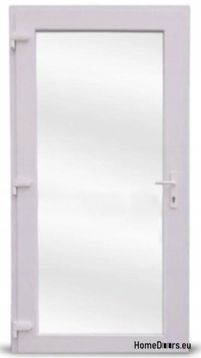 DRZWI ZEWNĘTRZNE PCV SKLEPOWE BIUROWE 100/210 LEWE BIAŁE PRZESZKLONE