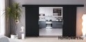 Drzwi przesuwne 130 naścienne ALFA LOFT 02 Czarne 65 + system przesuwny