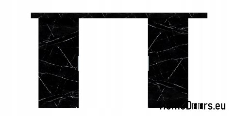 Drzwi przesuwne 140 naścienne ALFA LOFT 02 Marmur Czarny70+system przesuwny