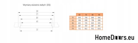 Stojící rám bílý MDF pro vnitřní připevňovací dveře, Z HANDS