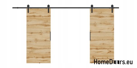 Drzwi przesuwne 110 naścienne ALFA LOFT 01 Dąb Wotan 55 + system przesuwny