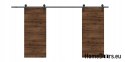 Drzwi przesuwne 110 naścienne ALFA LOFT 01 Orzech 55 + system przesuwny