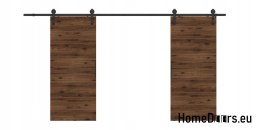 Drzwi przesuwne 110 naścienne ALFA LOFT 01 Orzech 55 + system przesuwny