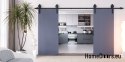 Drzwi przesuwne 110 naścienne ALFA LOFT 04 Antracyt 55 + system przesuwny