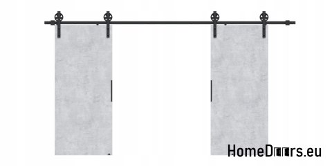 Drzwi przesuwne 110 naścienne ALFA LOFT 04 Beton 55 + system przesuwny