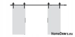 Drzwi przesuwne 130 naścienne ALFA LOFT 04 Białe 65 + system przesuwny