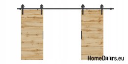 Drzwi przesuwne 130 naścienne ALFA LOFT 04 Dąb Wotan 65 + system przesuwny