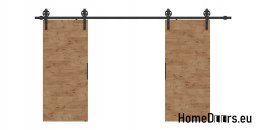 Drzwi przesuwne 140 naścienne ALFA LOFT 04 Dąb Lancelot 70+system przesuwny