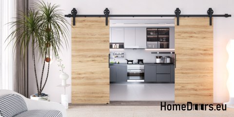 Drzwi przesuwne 148 naścienne ALFA LOFT 04 Dąb Tajga 74 + system przesuwny