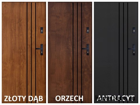 Drzwi Zewnętrzne PANTOR HURON Lewe 100 Orzech Grube Grube 72mm Ciepłe