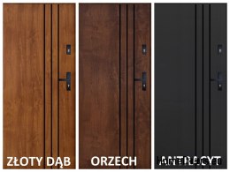 Drzwi Zewnętrzne PANTOR HURON Lewe 100 Złoty Dąb Grube 72mm Ciepłe