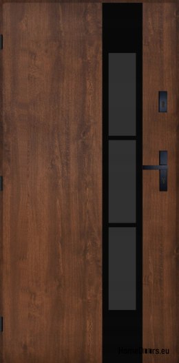Drzwi Zewnętrzne PANTOR MARS 11 Lewe 90 Orzech Grube 72mm Ciepłe