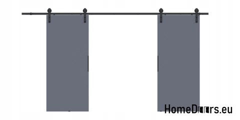 Drzwi przesuwne 130 naścienne ALFA LOFT 01 Antracyt 65 + system przesuwny