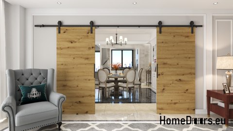 Drzwi przesuwne 130 naścienne ALFA LOFT 01 Dąb Artisan 65+system przesuwny
