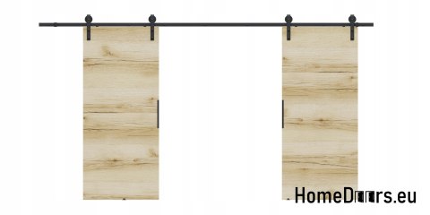 Drzwi przesuwne 130 naścienne ALFA LOFT 01 Dąb Grand 65 + system przesuwny