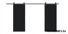 Drzwi przesuwne 140 naścienne ALFA LOFT 01 Czarne 70 + system przesuwny