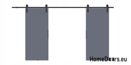 Drzwi przesuwne 148 naścienne ALFA LOFT 01 Antracyt 74 + system przesuwny
