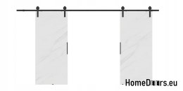 Drzwi przesuwne 148 naścienne ALFA LOFT 01 Marmur Biały 74+system przesuwny