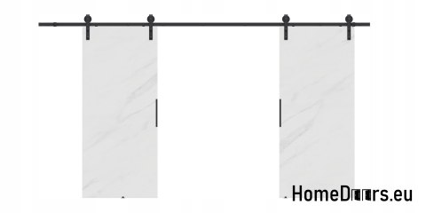 Drzwi przesuwne 148 naścienne ALFA LOFT 01 Marmur Biały 74+system przesuwny