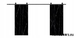 Drzwi przesuwne 148 naścienne ALFA LOFT 01 Marmur Czarny74+system przesuwny