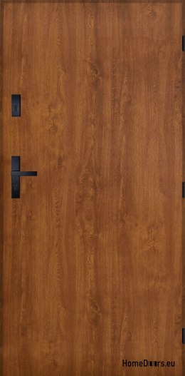 Drzwi Zewnętrzne PANTOR PRAGA Prawe 90 Złoty Dąb Grube 72mm Ciepłe
