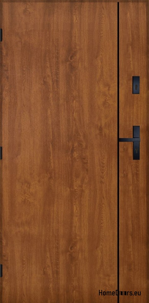 Drzwi Zewnętrzne PANTOR WILANÓW Lewe 80 Złoty Dąb Grube 72mm Ciepłe