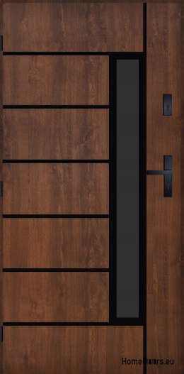 Drzwi Zewnętrzne PANTOR HERKULES 01 Lewe 90 Orzech Grube 72mm Ciepłe