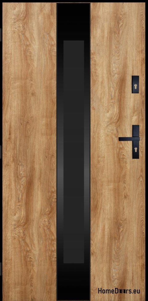Drzwi Zewnętrzne PANTOR MARS 08 Lewe 90 Dąb Turner Grube 72mm Ciepłe
