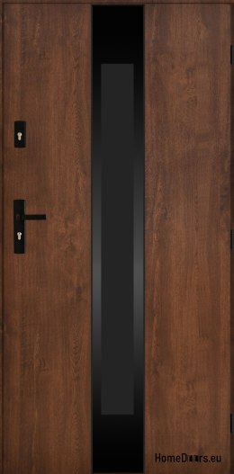 Drzwi Zewnętrzne PANTOR MARS 08 Prawe 90 Orzech Grube 72mm Ciepłe