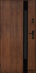 Drzwi Zewnętrzne PANTOR MARS 09 Lewe 90 Orzech Grube 72mm Ciepłe