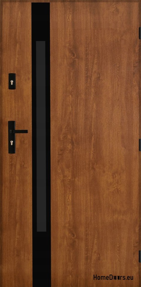 Drzwi Zewnętrzne PANTOR MARS 09 Prawe 90 Złoty Dąb Grube 72mm Ciepłe