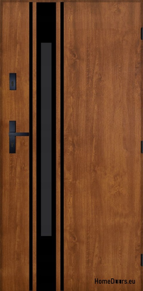 Drzwi Zewnętrzne PANTOR MARS 10 Prawe 100 Złoty Dąb Grube 72mm Ciepłe