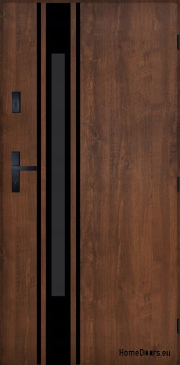 Drzwi Zewnętrzne PANTOR MARS 10 Prawe 90 Orzech Grube 72mm Ciepłe