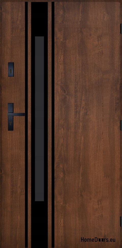Drzwi Zewnętrzne PANTOR MARS 10 Prawe 90 Orzech Grube 72mm Ciepłe