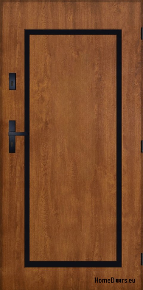 Drzwi Zewnętrzne PANTOR SYRIUS Prawe 80 Złoty Dąb Grube 72mm Ciepłe