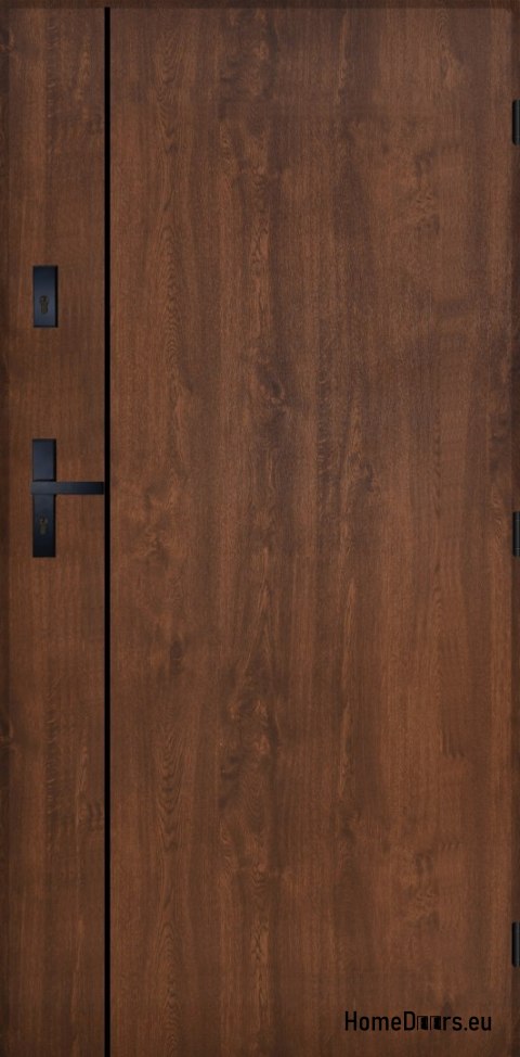 Drzwi Zewnętrzne PANTOR WILANÓW Prawe 90 Orzech Grube 72mm Ciepłe