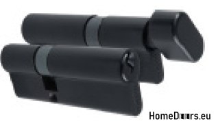 Wkładka patentowa z gałką czarna system jednego klucza 35/45+G35/45