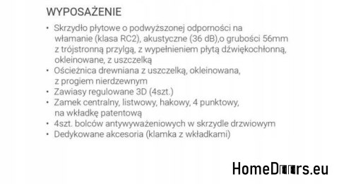 DVEŘE PROTI VLOUPÁNÍ RC2 ACUSTICO C 56 MM DVEŘE PROTI VLOUPÁNÍ RC2 ACUSTICO C 56 MM
